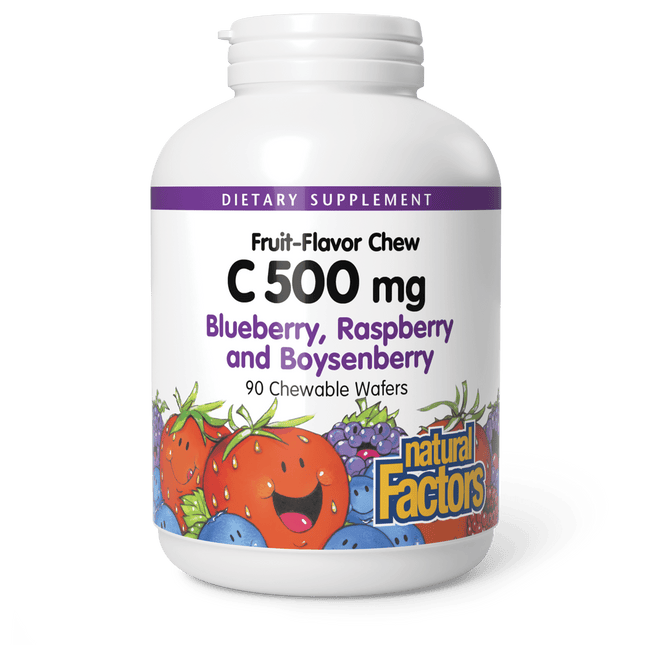 Vitamin C 500 mg Fruit-Flavor Chew - Blueberry, Raspberry & Boysenberry