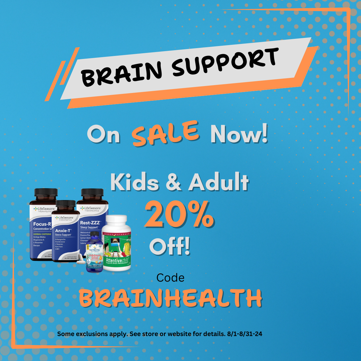 Understanding Brain Health! 20%Off Brain Support Products!