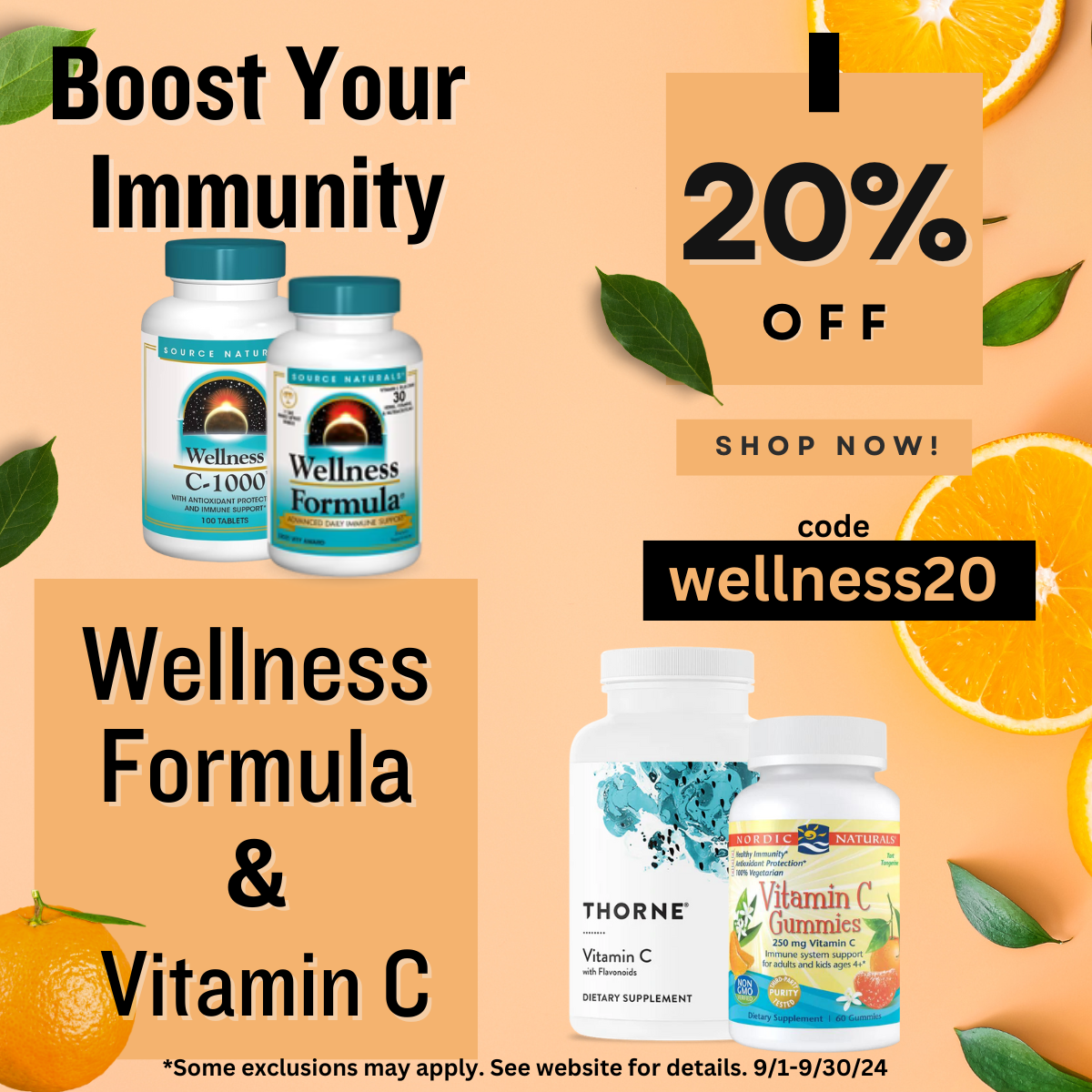 Boosting immunity with vitamin c, wellness formula promo code