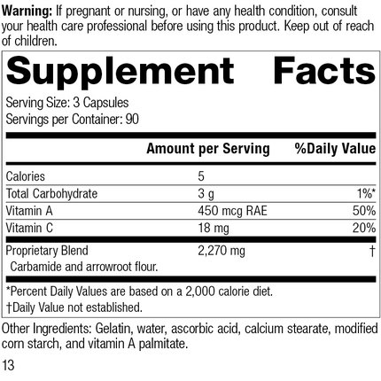 A-C Carbamide®, 270 Capsules, Rev 12 Supplement Facts