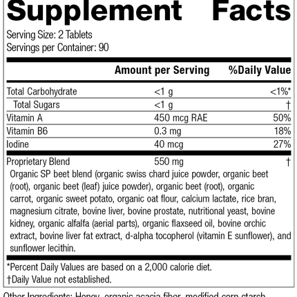 A-F Betafood®, 180 Tablets, Rev 04 Supplement Facts