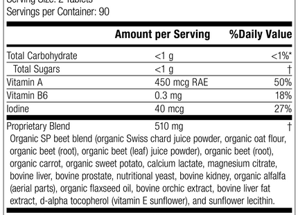 A-F Betafood®, 180 Tablets, Rev 04 Supplement Facts