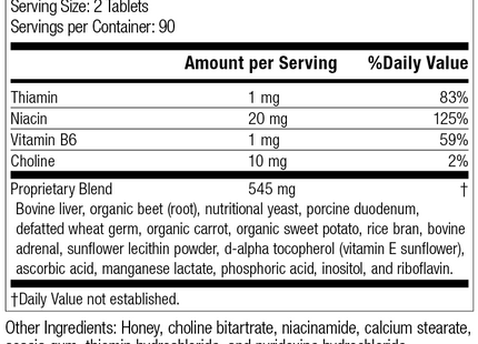 Cataplex® B, 180 Tablets, Rev 05 Supplement Facts