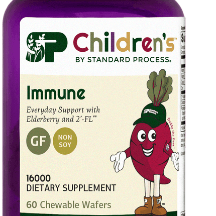 An image of a bottle of SP Children's Immune, a supplement for kids supporting the immune system.