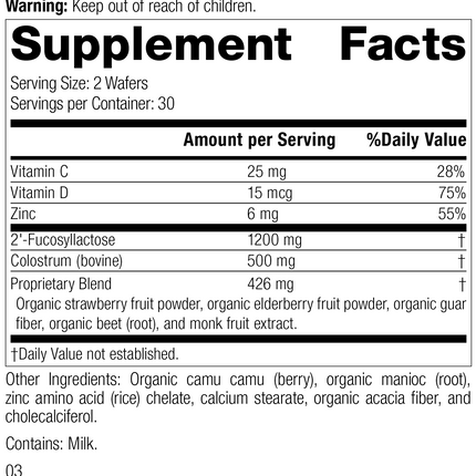 SP Children's Immune, 60 Wafers, Rev 02 Supplement Facts Image