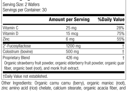 SP Children's Immune, 60 Wafers, Rev 02 Supplement Facts Image