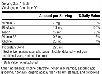 Cataplex® B2, 90 Tablets, Rev 23 Supplement Facts