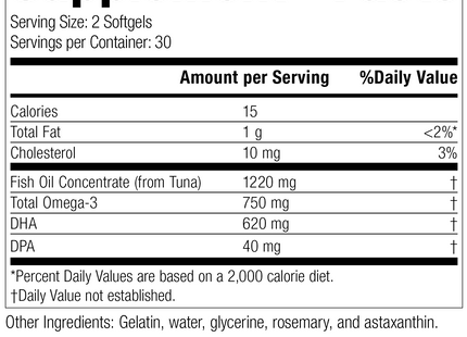 Olprima™ DHA, 60 Softgels, Rev 02 Supplement Facts