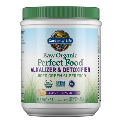 Raw Organic Perfect Food® Alkalizer and Detoxifier Lemon-Ginger Powder