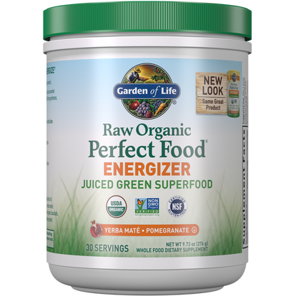 Raw Organic Perfect Food® Energizer Yerba Mate Pomegranate Powder