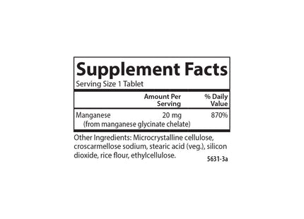 Chelated Manganese 20 mg