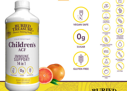 ACF Children's Liquid Supplement, Immune Support for Children, Natural Fruit Flavors, 16 servings