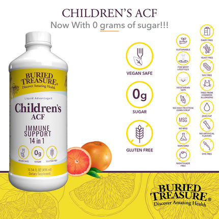 ACF Children's Liquid Supplement, Immune Support for Children, Natural Fruit Flavors, 16 servings