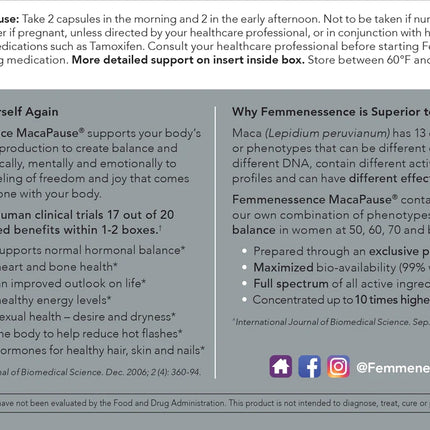 Femmenessence MacaPause For Post Menopause