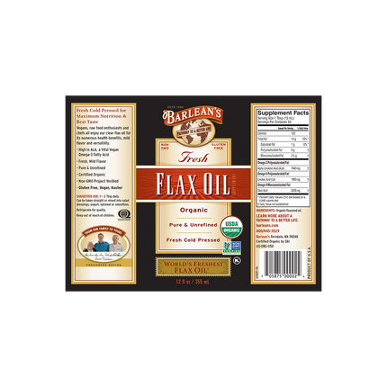 Organic Fresh Flax Oil