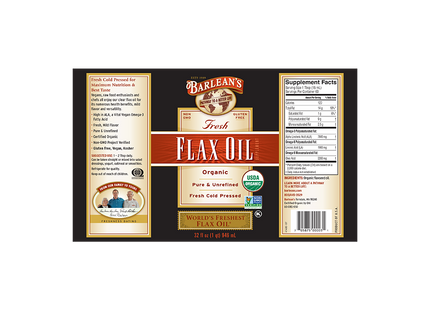 Organic Fresh Flax Oil