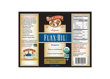 Organic Lignan Flax Oil