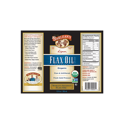 Organic Lignan Flax Oil