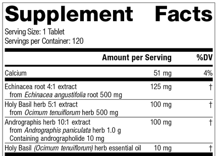 Andrographis Complex, 120 Tablets, Rev 05 Supplement Facts