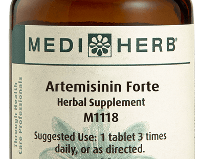 A bottle of Artemisinin Forte next to a tablet.