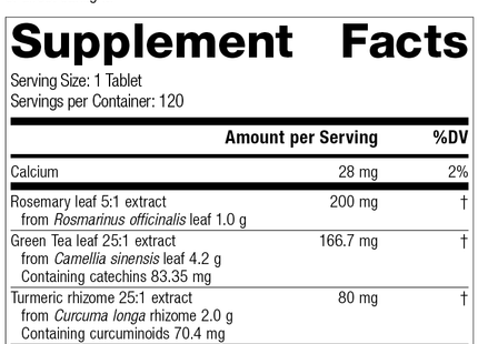 Vitanox®, 120 Tablets, Rev 06 Supplement Facts