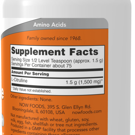 Vendita Polvere Di L-citrullina Pura 113 G Di Polvere NOW - Foto 8