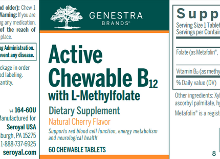 Active Chewable B12 with L-Methylfolate