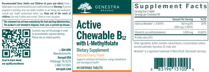 Active Chewable B12 with L-Methylfolate