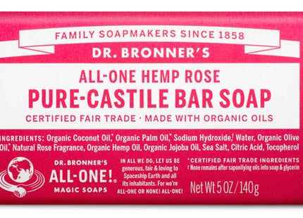 All-One Hemp Rose Pure-Castile Bar Soap