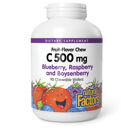 Vitamin C 500 mg Fruit-Flavor Chew - Blueberry, Raspberry & Boysenberry