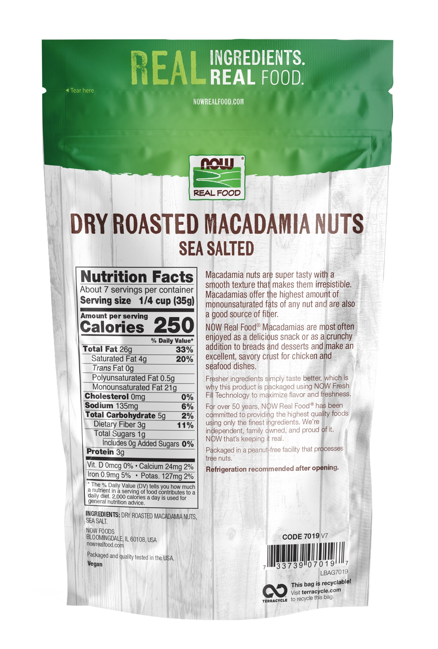 Macadamia Nuts, Dry Roasted & Salted