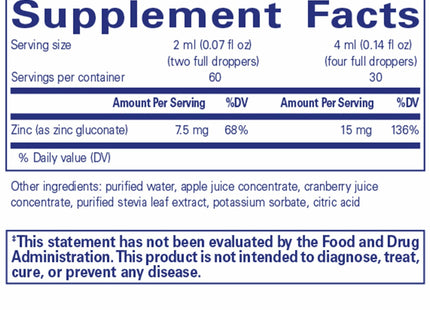 Zinc liquid 15 mg