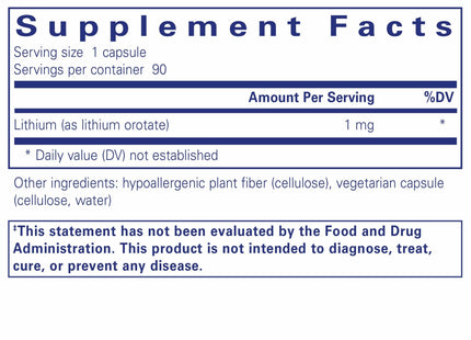 Lithium (orotate) 1 mg