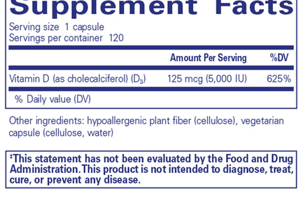 Vitamin D3 125 mcg (5,000 IU)