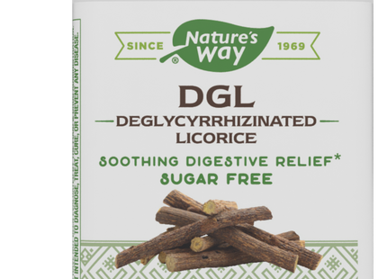 Nature's Way DGL soothes the digestive system and is sugar free!