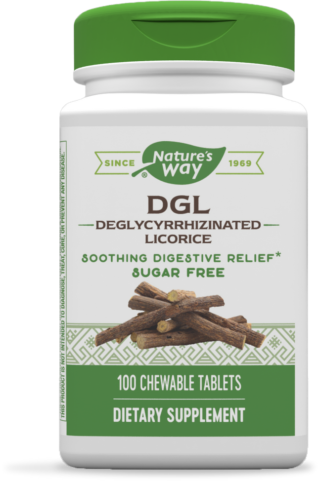 Nature's Way DGL soothes the digestive system and is sugar free!