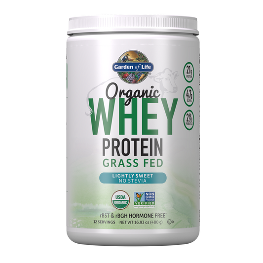 Organic Whey Protein Lightly Sweetened No Stevia 16.93oz (480g) Powder