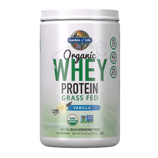 Organic Whey Protein Vanilla 13.33oz (378g) Powder